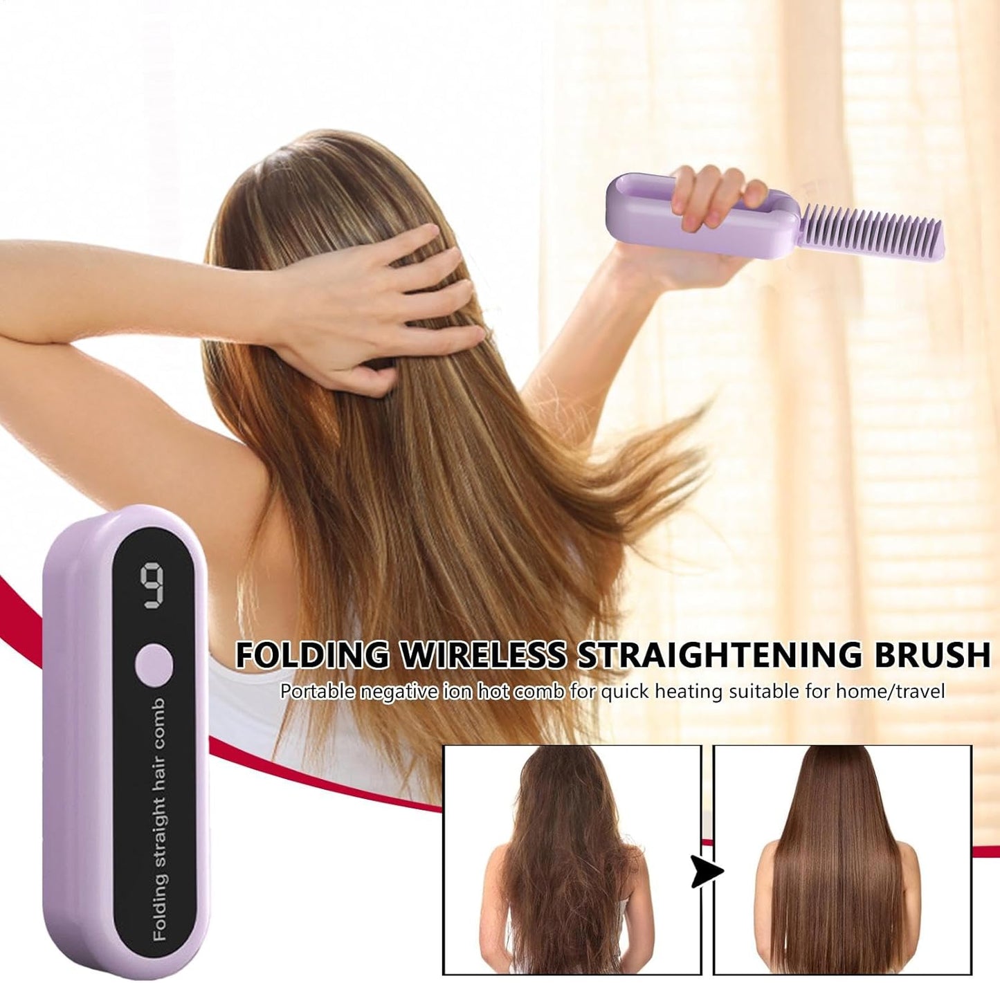 Cepillo Alisador Portátil Plegable